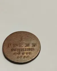 Niemcy Brunszwik-Lüneburg-Calenberg-Hannover 1 fenig 1780r. IWS - Jerzy III — ujęcie 3