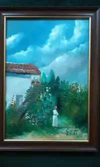 Obraz olejny na desce . Sygnowany. — ujęcie 2