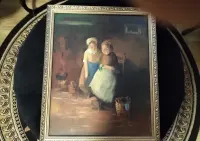 Obraz olejny na płótnie.Sygnowany.Nicolai Coster — ujęcie 2