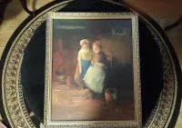 Obraz olejny na płótnie.Sygnowany.Nicolai Coster — ujęcie 3