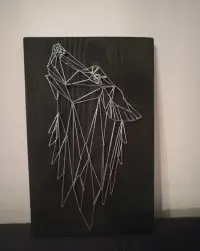 Obraz string art koliber/wilk/lis/sowa/jeleń/buldożek/kot — ujęcie 2