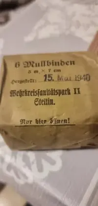 Opatrunek osobisty Wehrmacht 1940 Steitin Szczecin — ujęcie 5
