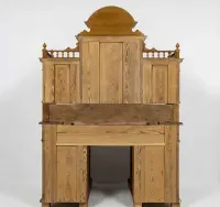 Pałacowe Biurko z Nadstawką w Stylu Neorenesansowym – Lity Dąb, Okres Gründerzeit, ok. 1880–1890 r. Antyk Po Renowacji Dostawa w Cenie — ujęcie 4