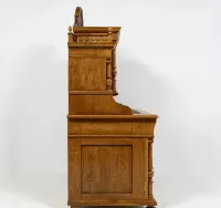 Pałacowe Biurko z Nadstawką w Stylu Neorenesansowym – Lity Dąb, Okres Gründerzeit, ok. 1880–1890 r. Antyk Po Renowacji Dostawa w Cenie — ujęcie 5