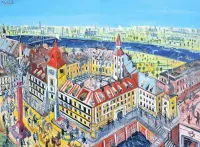 Paweł KLUZA obraz olejny Warszawa picasso duży nie dwurnik 114x146 cm muzealny — ujęcie 2