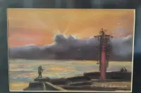 Pejzaż Nadmorski Abstrakcja Pastel Sygnowana — ujęcie 2