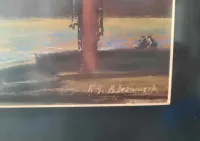 Pejzaż Nadmorski Abstrakcja Pastel Sygnowana — ujęcie 4