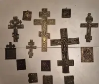 Piękna kolekcja starych ikon i krzyży prawosławnych – CAŁY ZESTAW — ujęcie 4