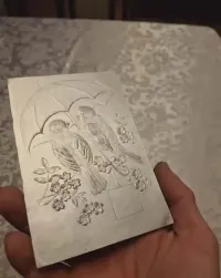 Pocztówka z 1908r.z Cesarstwa Niemieckiego"Ptaki pod parasolem"Stan dobry,tłoczona. — ujęcie 3