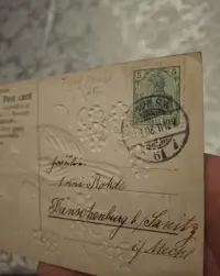 Pocztówka z 1908r.z Cesarstwa Niemieckiego"Ptaki pod parasolem"Stan dobry,tłoczona. — ujęcie 4