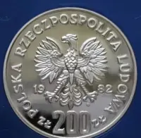Polska 200 złotych 1982 - Bolesław Krzywousty - srebro - stan menniczy - — ujęcie 2