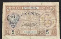 Polski Banknot 5zł 1919r! Rzadkość! — ujęcie 2