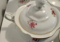 Porcelana, ceramika Wałbrzych Kristoff, zestaw do kawy, kwiaty polne — ujęcie 3
