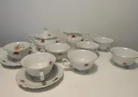 Porcelana, ceramika Wałbrzych Kristoff, zestaw do kawy, kwiaty polne — ujęcie 5