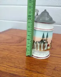 Porcelanowy zabytkowy Kufel - ręcznie malowany - Antyk - W — ujęcie 4