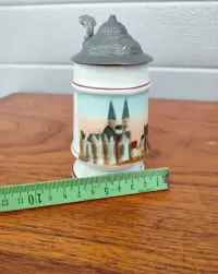 Porcelanowy zabytkowy Kufel - ręcznie malowany - Antyk - W — ujęcie 5