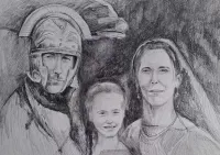 Portret ołówkiem - rysunek na papierze — ujęcie 2