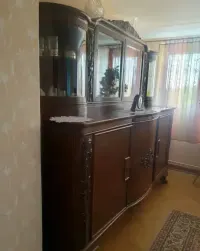 Przedwojenny kredens dębowy / Antyk / Bufet z nadstawką / Lata 20-30. — ujęcie 2