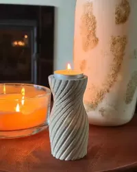 Ręcznie robiony świecznik cementowy tealight loft – forma do wyboru — ujęcie 3