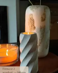 Ręcznie robiony świecznik cementowy tealight loft – forma do wyboru — ujęcie 4
