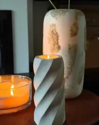 Ręcznie robiony świecznik cementowy tealight loft – forma do wyboru — ujęcie 5