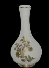 Royal KPM bawarska porcelana  mały wazon złote kwiaty — ujęcie 5
