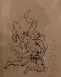 Rysunek lawowany, Jan Władysław Grzegorzewski  "Walka I" — ujęcie 3