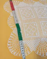 Serwetka bieżnik koronkowy szydełkowy biały 82x47cm — ujęcie 5