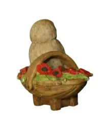 Sowa w koszyczku ceramiczna kolekcjonerska figurka — ujęcie 5