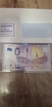 Sprzedam dwa banknoty  0 euro z wizerunkiem warszawy stan UNC  NISKI N — ujęcie 4