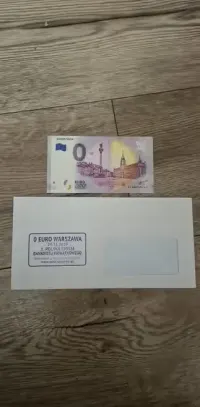 Sprzedam dwa banknoty  0 euro z wizerunkiem warszawy stan UNC  NISKI N — ujęcie 5