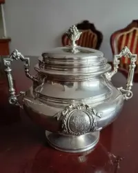 Srebrna cukiernica bomboniera antyk Flamand&Fils 406 g — ujęcie 4