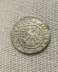 Srebrna moneta Polska Półgrosz koronny 1509r. Kraków , Zygmunt I Stary - bardzo ładny stan — ujęcie 2