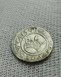Srebrna moneta Polska Półgrosz koronny 1509r. Kraków , Zygmunt I Stary - bardzo ładny stan — ujęcie 3