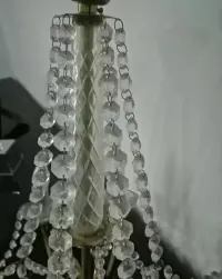 Stara lampa wisząca żyrandol vintage mosiądz szkło +gratis — ujęcie 4