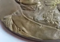 Stara plakieta Napoleon Bonaparte i Książę Józef Poniatowski (sygnowana) 16 cm — ujęcie 3