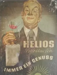 Stara REKLAMA - plakat na kartonie Helios Likorfabrik Storkow — ujęcie 2