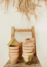 Stare gliniane doniczki boho vintage komplet 10 szt. — ujęcie 2