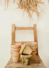 Stare gliniane doniczki boho vintage komplet 10 szt. — ujęcie 4
