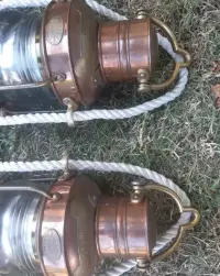 Stare lampy okrętowe 2 szt sygnowane — ujęcie 2