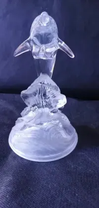 Stare szkło kryształowy delfin 15,5 cm — ujęcie 5