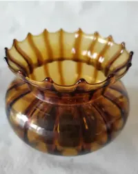 Stary miodowy wazon szklany Art Deco — ujęcie 4