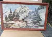 Stary obraz  w drewnianej ramie  66 x 116 — ujęcie 5