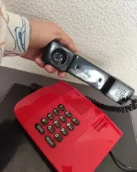 Stary telefon vintage retro prl space age — ujęcie 4