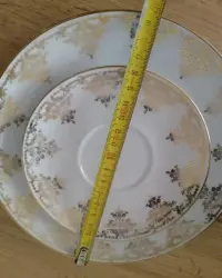 Stary zestaw porcelanowy trio sygnowany — ujęcie 2