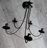Stylowy żyrandol 5 ramienny st. miedż — ujęcie 4