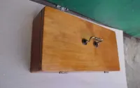 szkatulka skrzynka drewniana  prl  34,5x18x9,5 — ujęcie 4