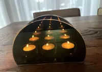 Szklany świecznik z efektem lustra 3D na podgrzewacze Tealight glamour — ujęcie 4