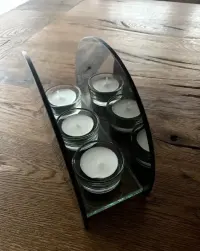 Szklany świecznik z efektem lustra 3D na podgrzewacze Tealight glamour — ujęcie 5