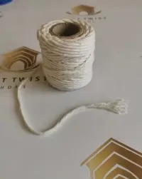 Sznurek bawełniany do makramy 100% bawełna 3MM 20M NATURALNY — ujęcie 4